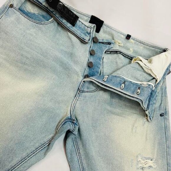NEW ! RTA CHAPLIN WASHED TORN ZIP AROUND JEAN SIZE-27 - Picture 5 of 15